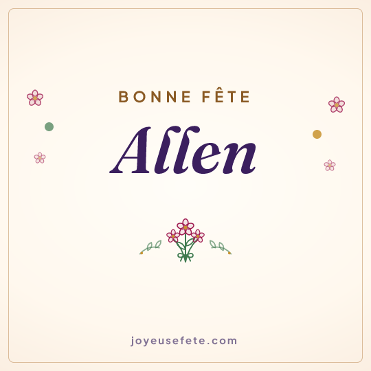 Image carrée « Bonne fête Allen » pour WhatsApp