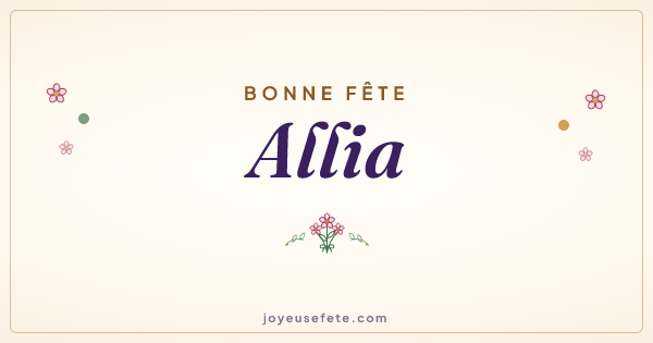 Image « Bonne fête Allia » au format large