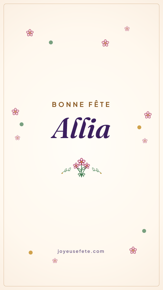 Image « Bonne fête Allia » au format story
