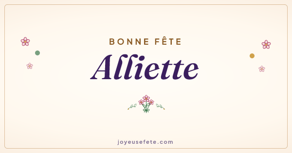Image « Bonne fête Alliette » au format large
