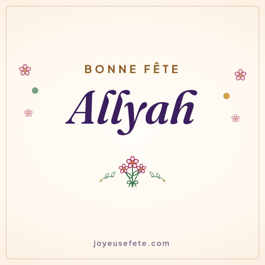 Image carrée « Bonne fête Allyah » pour WhatsApp