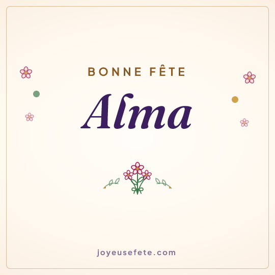 Image carrée « Bonne fête Alma » pour WhatsApp