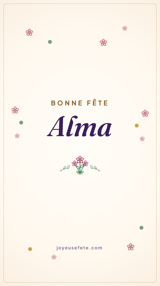 Image « Bonne fête Alma » au format story