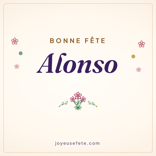 Image carrée « Bonne fête Alonso » pour WhatsApp