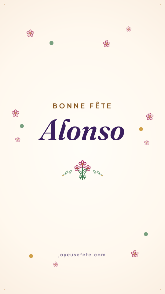 Image « Bonne fête Alonso » au format story