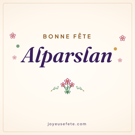 Image carrée « Bonne fête Alparslan » pour WhatsApp