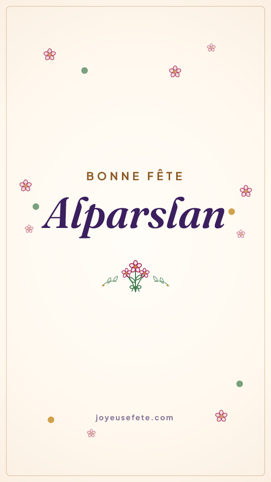 Image « Bonne fête Alparslan » au format story