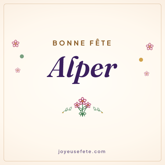 Image carrée « Bonne fête Alper » pour WhatsApp