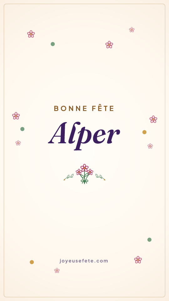 Image « Bonne fête Alper » au format story