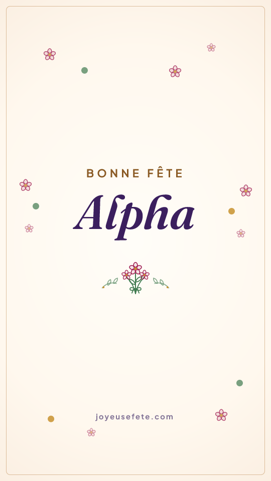 Image « Bonne fête Alpha » au format story
