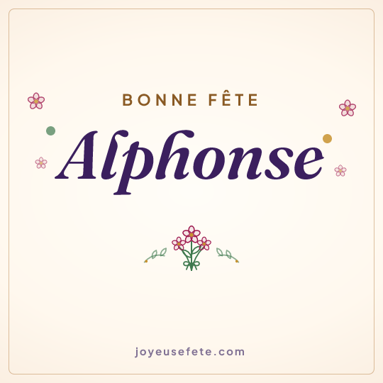 Image carrée « Bonne fête Alphonse » pour WhatsApp