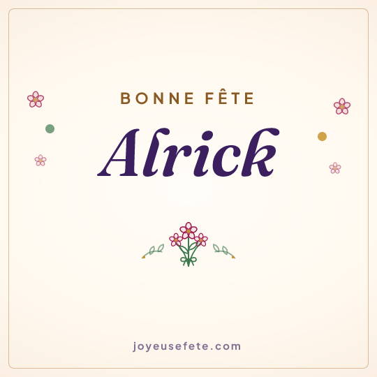 Image carrée « Bonne fête Alrick » pour WhatsApp