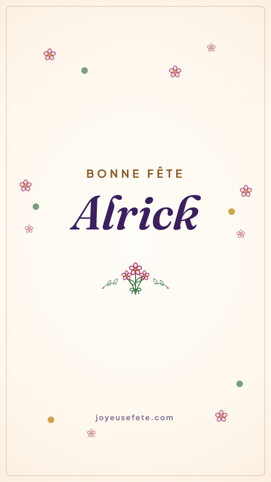 Image « Bonne fête Alrick » au format story