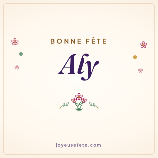 Image carrée « Bonne fête Aly » pour WhatsApp