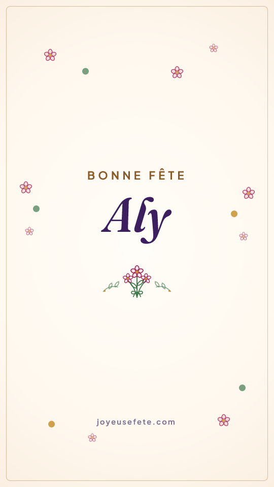 Image « Bonne fête Aly » au format story