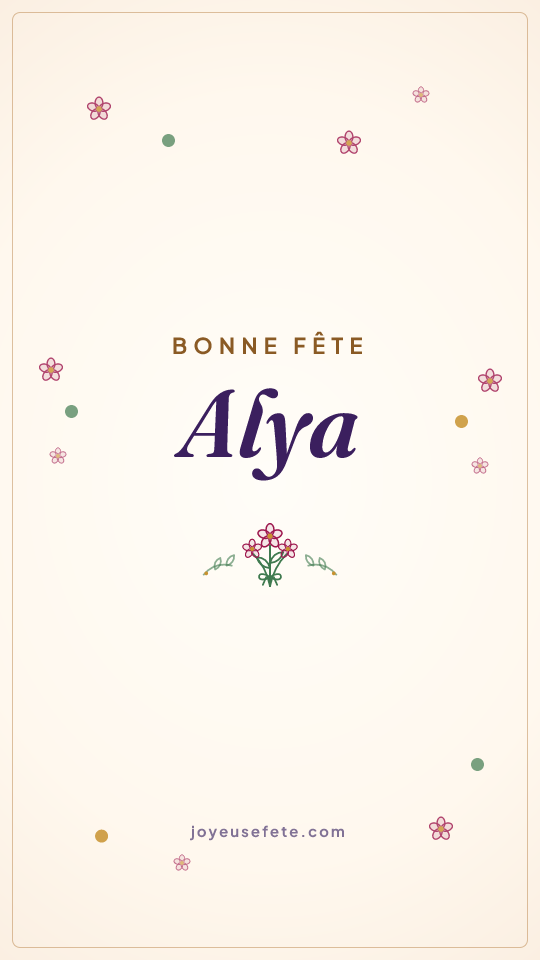 Image « Bonne fête Alya » au format story