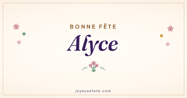 Image « Bonne fête Alyce » au format large