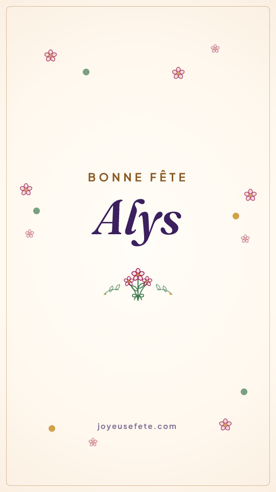 Image « Bonne fête Alys » au format story