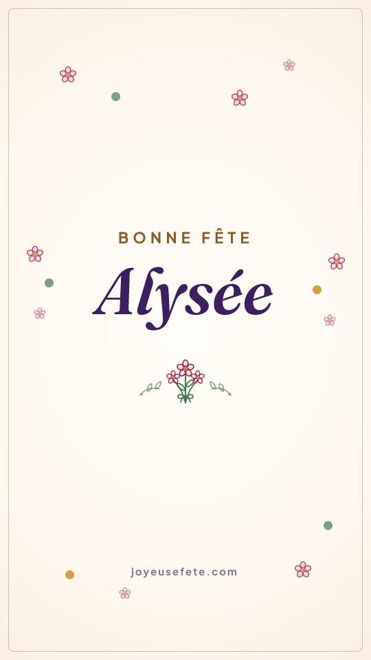 Image « Bonne fête Alysée » au format story