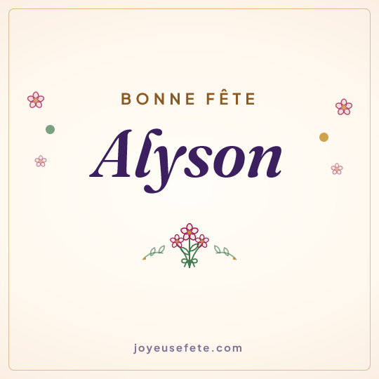 Image carrée « Bonne fête Alyson » pour WhatsApp