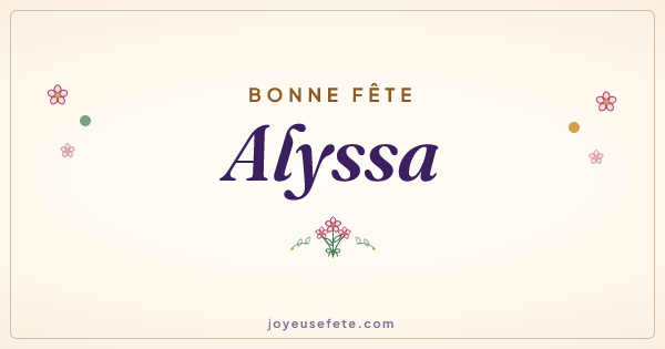 Image « Bonne fête Alyssa » au format large