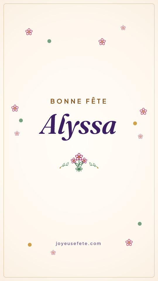 Image « Bonne fête Alyssa » au format story