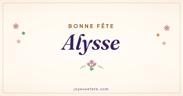 Image « Bonne fête Alysse » au format large