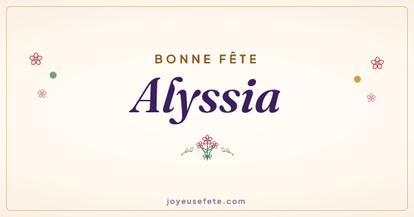 Image « Bonne fête Alyssia » au format large