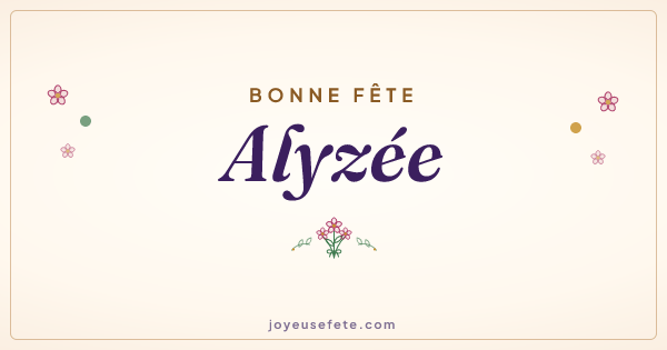 Image « Bonne fête Alyzée » au format large