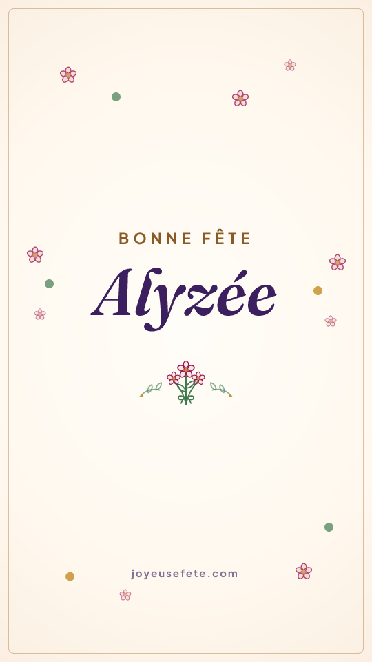 Image « Bonne fête Alyzée » au format story