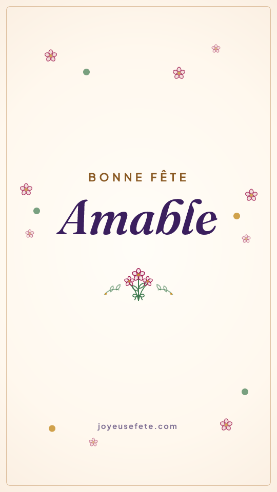 Image « Bonne fête Amable » au format story