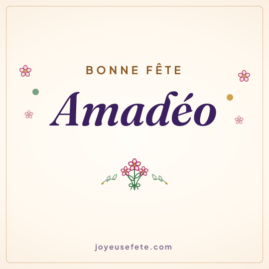 Image carrée « Bonne fête Amadéo » pour WhatsApp