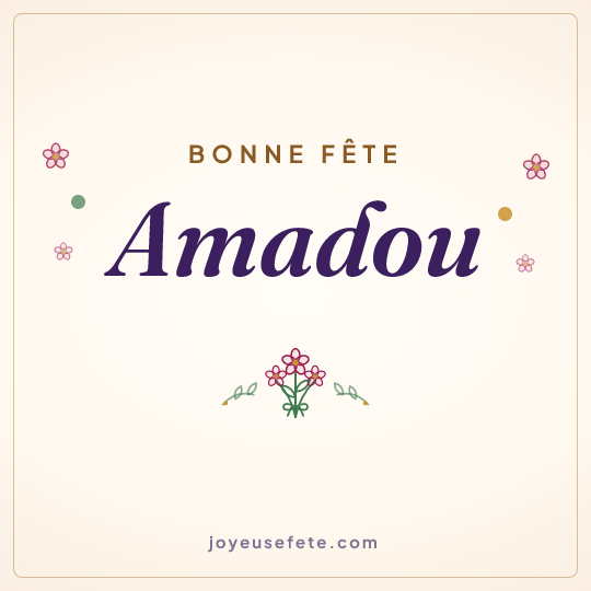 Image carrée « Bonne fête Amadou » pour WhatsApp