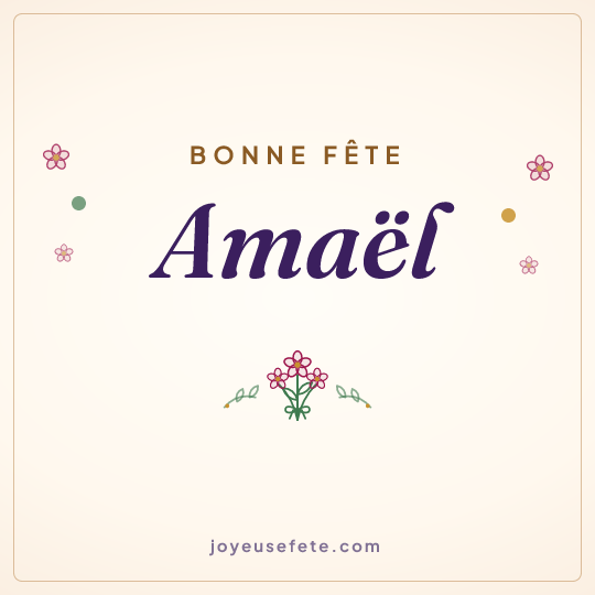 Image carrée « Bonne fête Amaël » pour WhatsApp