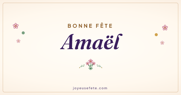Image « Bonne fête Amaël » au format large