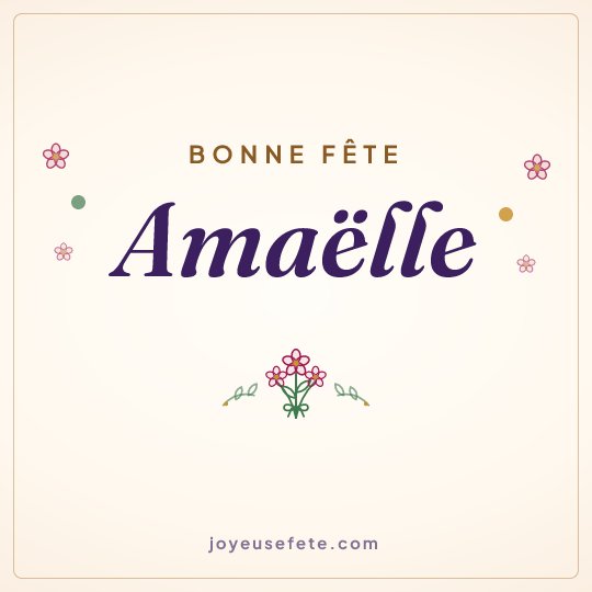 Image carrée « Bonne fête Amaëlle » pour WhatsApp