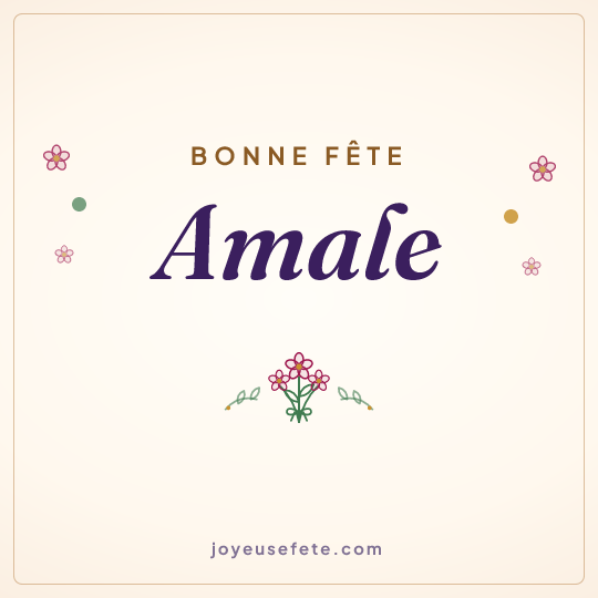 Image carrée « Bonne fête Amale » pour WhatsApp