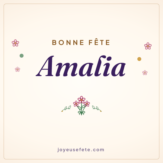 Image carrée « Bonne fête Amalia » pour WhatsApp