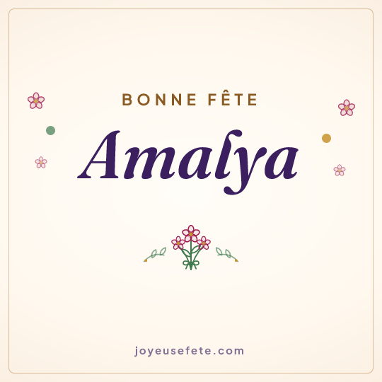 Image carrée « Bonne fête Amalya » pour WhatsApp
