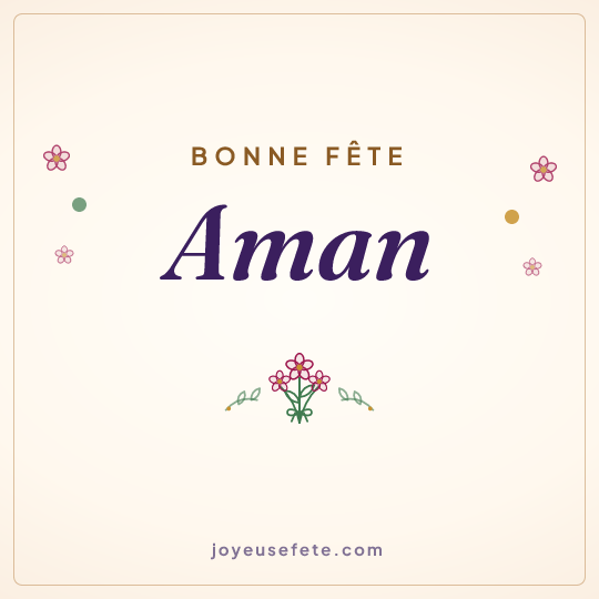 Image carrée « Bonne fête Aman » pour WhatsApp