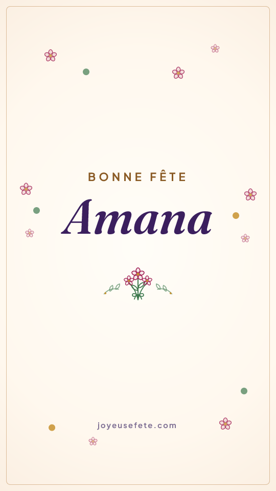 Image « Bonne fête Amana » au format story
