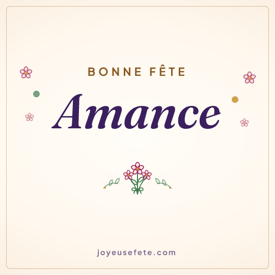 Image carrée « Bonne fête Amance » pour WhatsApp