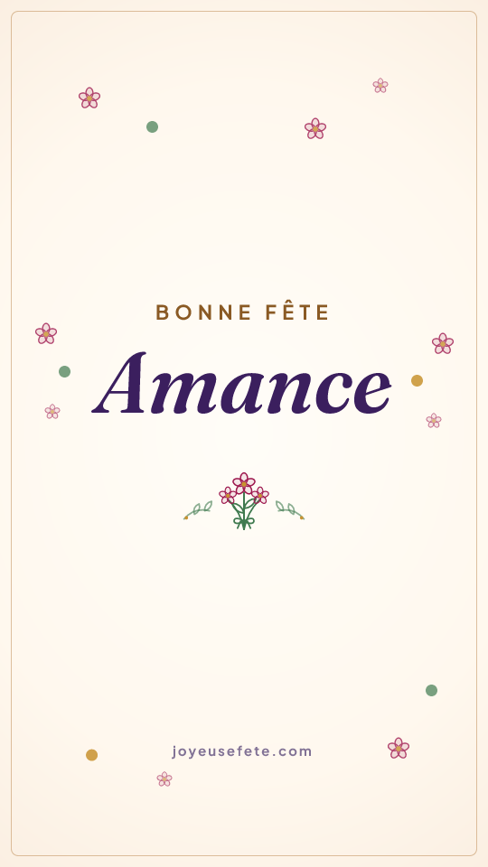 Image « Bonne fête Amance » au format story