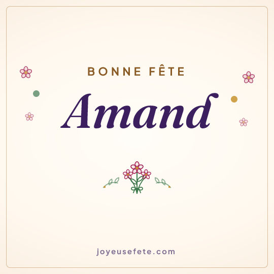 Image carrée « Bonne fête Amand » pour WhatsApp