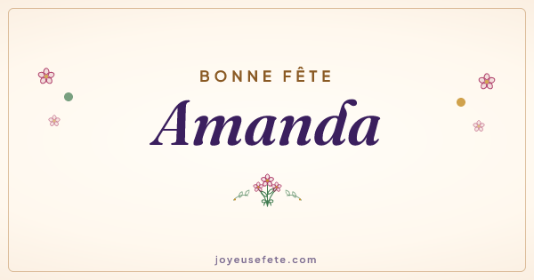 Image « Bonne fête Amanda » au format large