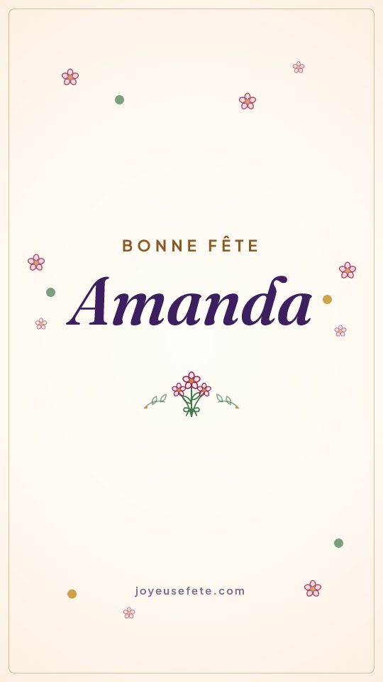 Image « Bonne fête Amanda » au format story