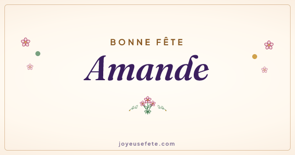 Image « Bonne fête Amande » au format large