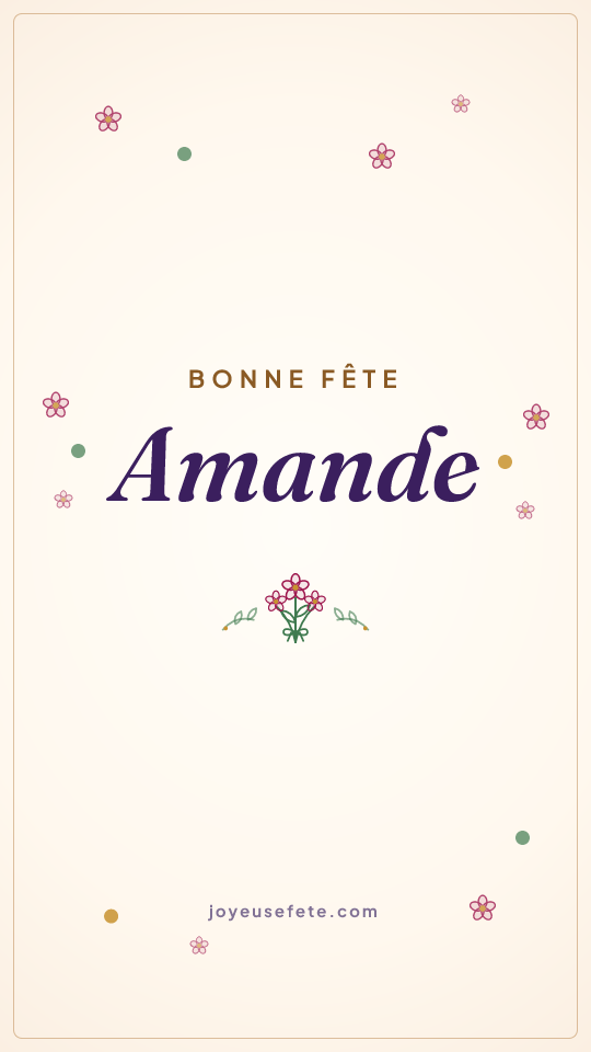 Image « Bonne fête Amande » au format story