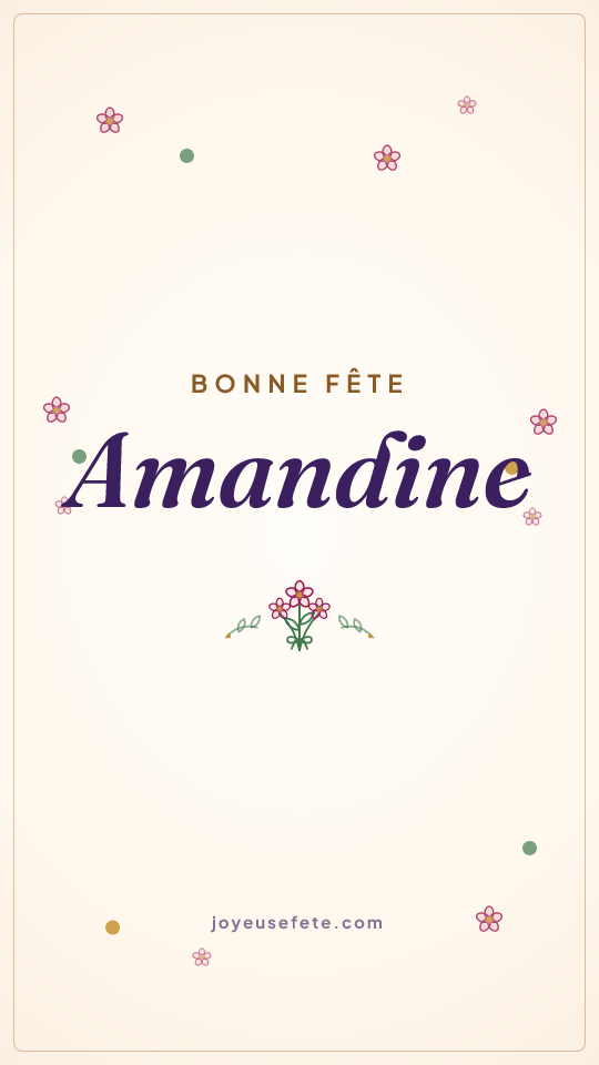Image « Bonne fête Amandine » au format story