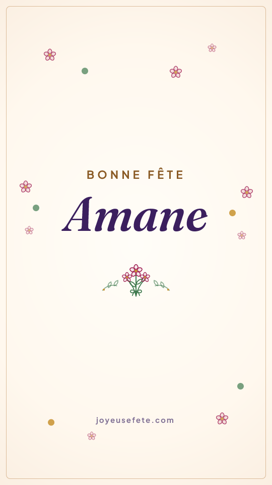 Image « Bonne fête Amane » au format story